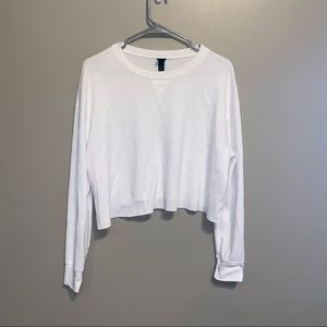 Wild Fable White Crop Henley Top